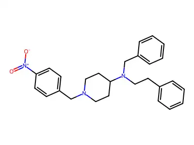 N-benzyl-1-(4-nitrobenzyl)-N-(2-phenylethyl)piperidin-4-amine structure