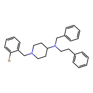 N-benzyl-1-(2-bromobenzyl)-N-(2-phenylethyl)piperidin-4-amine structure