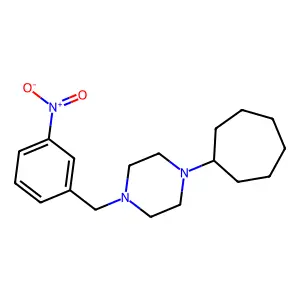 1-Cycloheptyl-4-[(3-nitrophenyl)methyl]piperazine structure