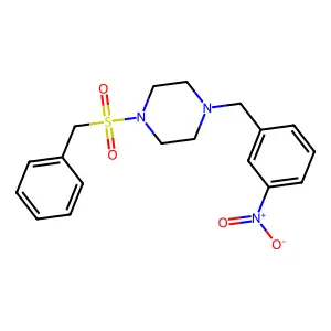 1-Benzylsulfonyl-4-[(3-nitrophenyl)methyl]piperazine structure