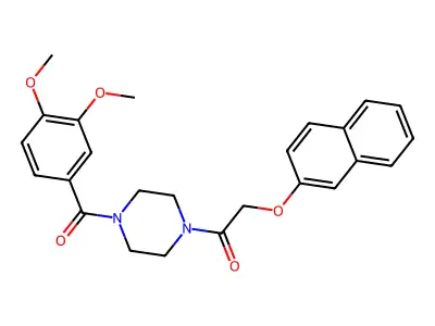 1-[4-(3,4-Dimethoxybenzoyl)piperazin-1-yl]-2-naphthalen-2-yloxyethanone structure