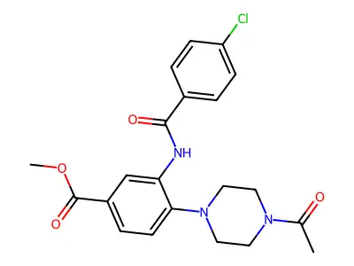 Methyl 4-(4-acetylpiperazin-1-YL)-3-(4-chlorobenzamido)benzoate structure