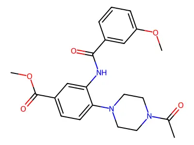 Methyl 4-(4-acetylpiperazin-1-YL)-3-(3-methoxybenzamido)benzoate structure