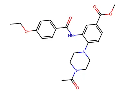 Methyl 4-(4-acetylpiperazin-1-YL)-3-(4-ethoxybenzamido)benzoate structure