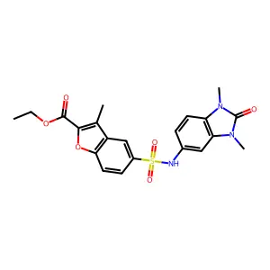 ethyl 5-[(1,3-dimethyl-2-oxobenzimidazol-5-yl)sulfamoyl]-3-methyl-1-benzofuran-2-carboxylate structure
