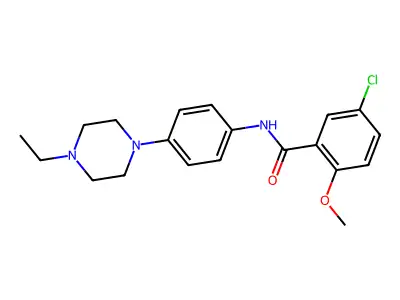 5-chloro-N-[4-(4-ethylpiperazin-1-yl)phenyl]-2-methoxybenzamide structure