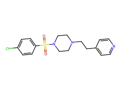 1-(4-Chlorophenyl)sulfonyl-4-(2-pyridin-4-ylethyl)piperazine structure