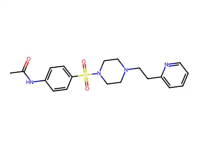 N-[4-[4-(2-pyridin-2-ylethyl)piperazin-1-yl]sulfonylphenyl]acetamide structure
