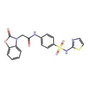 2-(2-oxo-1,3-benzoxazol-3-yl)-N-[4-(1,3-thiazol-2-ylsulfamoyl)phenyl]acetamide structure