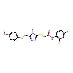 N-(2,4-dichlorophenyl)-2-({5-[(4-methoxyphenoxy)methyl]-4-methyl-4H-1,2,4-triazol-3-yl}sulfanyl)acetamide structure