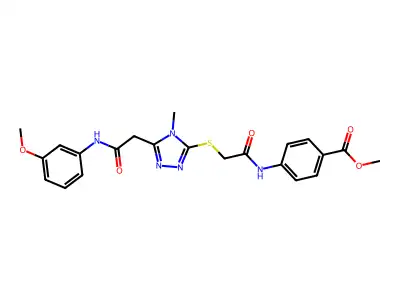 methyl 4-({[(5-{2-[(3-methoxyphenyl)amino]-2-oxoethyl}-4-methyl-4H-1,2,4-triazol-3-yl)sulfanyl]acetyl}amino)benzoate structure