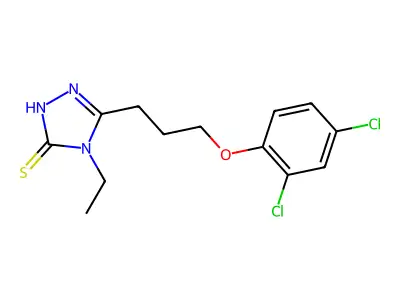 5-[3-(2,4-dichlorophenoxy)propyl]-4-ethyl-4H-1,2,4-triazole-3-thiol structure