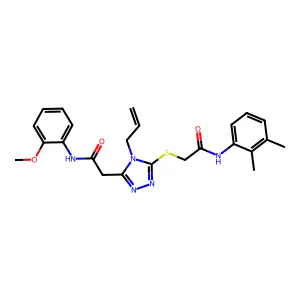 2-[5-({2-[(2,3-dimethylphenyl)amino]-2-oxoethyl}sulfanyl)-4-(prop-2-en-1-yl)-4H-1,2,4-triazol-3-yl]-N-(2-methoxyphenyl)acetamide structure