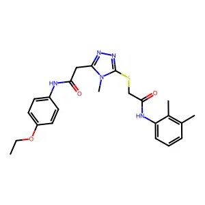 2-[5-({2-[(2,3-dimethylphenyl)amino]-2-oxoethyl}sulfanyl)-4-methyl-4H-1,2,4-triazol-3-yl]-N-(4-ethoxyphenyl)acetamide structure