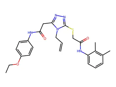 2-[5-({2-[(2,3-dimethylphenyl)amino]-2-oxoethyl}sulfanyl)-4-(prop-2-en-1-yl)-4H-1,2,4-triazol-3-yl]-N-(4-ethoxyphenyl)acetamide structure