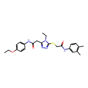 2-[5-({2-[(3,4-dimethylphenyl)amino]-2-oxoethyl}sulfanyl)-4-ethyl-4H-1,2,4-triazol-3-yl]-N-(4-ethoxyphenyl)acetamide structure