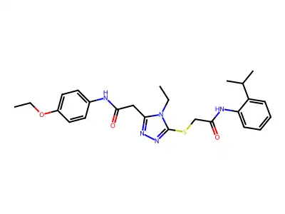 2-[(5-{2-[(4-ethoxyphenyl)amino]-2-oxoethyl}-4-ethyl-4H-1,2,4-triazol-3-yl)sulfanyl]-N-[2-(propan-2-yl)phenyl]acetamide structure