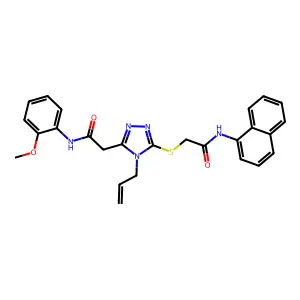 2-{[5-{2-[(2-methoxyphenyl)amino]-2-oxoethyl}-4-(prop-2-en-1-yl)-4H-1,2,4-triazol-3-yl]sulfanyl}-N-(naphthalen-1-yl)acetamide structure