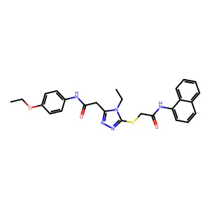 2-[(5-{2-[(4-ethoxyphenyl)amino]-2-oxoethyl}-4-ethyl-4H-1,2,4-triazol-3-yl)sulfanyl]-N-(naphthalen-1-yl)acetamide structure