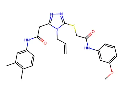 2-{[5-{2-[(3,4-dimethylphenyl)amino]-2-oxoethyl}-4-(prop-2-en-1-yl)-4H-1,2,4-triazol-3-yl]sulfanyl}-N-(3-methoxyphenyl)acetamide structure