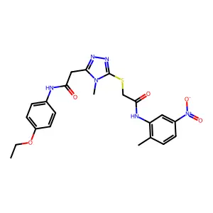 2-[(5-{2-[(4-ethoxyphenyl)amino]-2-oxoethyl}-4-methyl-4H-1,2,4-triazol-3-yl)sulfanyl]-N-(2-methyl-5-nitrophenyl)acetamide structure