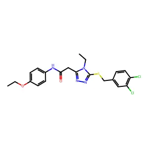 2-[5-[(3,4-dichlorophenyl)methylsulfanyl]-4-ethyl-1,2,4-triazol-3-yl]-N-(4-ethoxyphenyl)acetamide structure