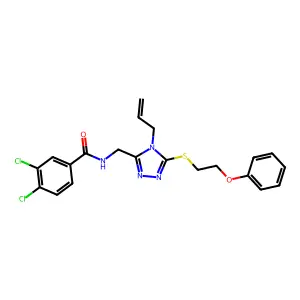 3,4-dichloro-N-({5-[(2-phenoxyethyl)sulfanyl]-4-(prop-2-en-1-yl)-4H-1,2,4-triazol-3-yl}methyl)benzamide structure