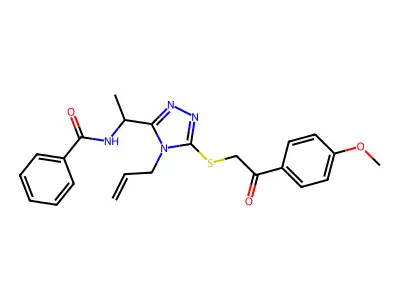 N-{1-[5-{[2-(4-methoxyphenyl)-2-oxoethyl]sulfanyl}-4-(prop-2-en-1-yl)-4H-1,2,4-triazol-3-yl]ethyl}benzamide structure