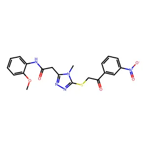 N-(2-methoxyphenyl)-2-(4-methyl-5-{[2-(3-nitrophenyl)-2-oxoethyl]sulfanyl}-4H-1,2,4-triazol-3-yl)acetamide structure