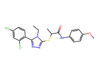 2-{[5-(2,4-dichlorophenyl)-4-ethyl-4H-1,2,4-triazol-3-yl]sulfanyl}-N-(4-methoxyphenyl)propanamide structure