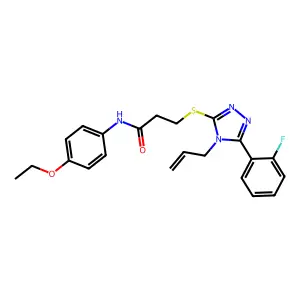 N-(4-ethoxyphenyl)-3-[[5-(2-fluorophenyl)-4-prop-2-enyl-1,2,4-triazol-3-yl]sulfanyl]propanamide structure