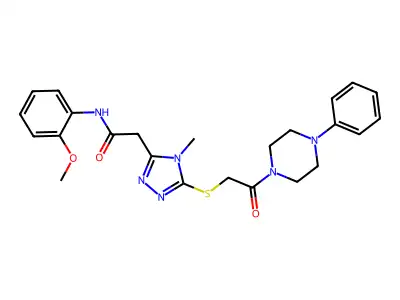 N-(2-methoxyphenyl)-2-(4-methyl-5-{[2-oxo-2-(4-phenylpiperazin-1-yl)ethyl]sulfanyl}-4H-1,2,4-triazol-3-yl)acetamide structure