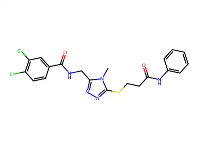 3,4-dichloro-N-[(4-methyl-5-{[3-oxo-3-(phenylamino)propyl]sulfanyl}-4H-1,2,4-triazol-3-yl)methyl]benzamide structure