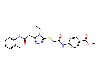 methyl 4-({[(4-ethyl-5-{2-[(2-methylphenyl)amino]-2-oxoethyl}-4H-1,2,4-triazol-3-yl)sulfanyl]acetyl}amino)benzoate structure