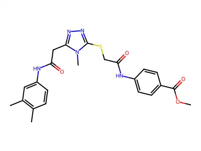 methyl 4-({[(5-{2-[(3,4-dimethylphenyl)amino]-2-oxoethyl}-4-methyl-4H-1,2,4-triazol-3-yl)sulfanyl]acetyl}amino)benzoate structure