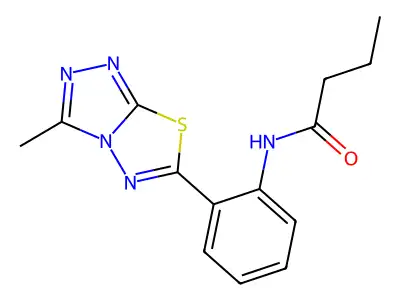 N-[2-(3-methyl[1,2,4]triazolo[3,4-b][1,3,4]thiadiazol-6-yl)phenyl]butanamide structure