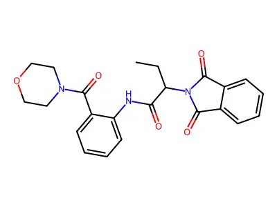 2-(1,3-dioxoisoindol-2-yl)-N-[2-(morpholine-4-carbonyl)phenyl]butanamide structure
