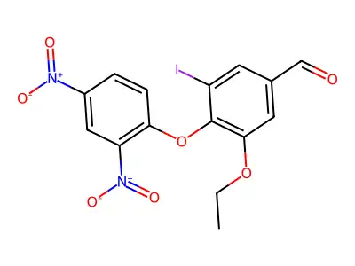 4-(2,4-Dinitrophenoxy)-3-ethoxy-5-iodobenzaldehyde structure