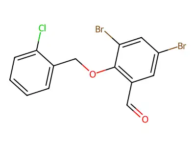 3,5-Dibromo-2-[(2-chlorobenzyl)oxy]benzaldehyde structure