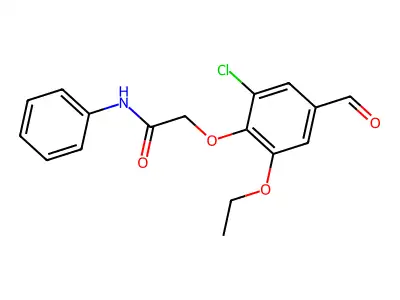 2-(2-chloro-6-ethoxy-4-formylphenoxy)-N-phenylacetamide structure