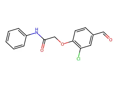2-(2-chloro-4-formylphenoxy)-N-phenylacetamide structure