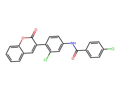 4-chloro-N-[3-chloro-4-(2-oxochromen-3-yl)phenyl]benzamide structure