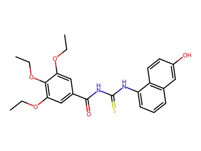 3,4,5-triethoxy-N-[(6-hydroxynaphthalen-1-yl)carbamothioyl]benzamide structure