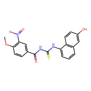 N-[(6-hydroxynaphthalen-1-yl)carbamothioyl]-4-methoxy-3-nitrobenzamide structure