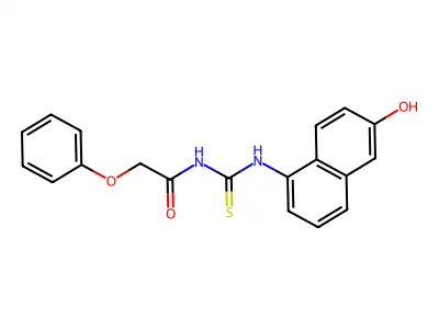 N-[(6-hydroxynaphthalen-1-yl)carbamothioyl]-2-phenoxyacetamide structure