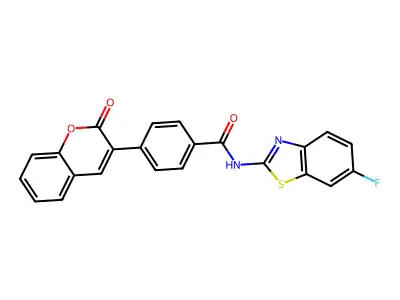 N-(6-fluoro-1,3-benzothiazol-2-yl)-4-(2-oxo-2H-chromen-3-yl)benzamide structure