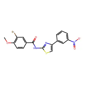 3-bromo-4-methoxy-N-[4-(3-nitrophenyl)-1,3-thiazol-2-yl]benzamide structure
