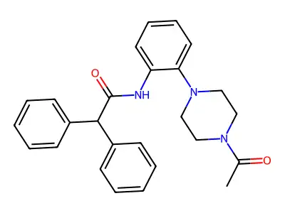 N-[2-(4-acetylpiperazin-1-yl)phenyl]-2,2-diphenylacetamide structure