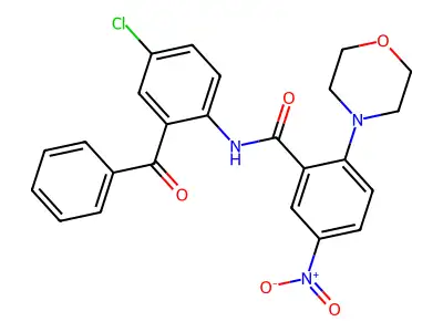 N-(2-benzoyl-4-chlorophenyl)-2-morpholin-4-yl-5-nitrobenzamide structure