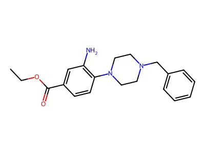 Ethyl 3-amino-4-(4-benzylpiperazin-1-yl)benzoate structure